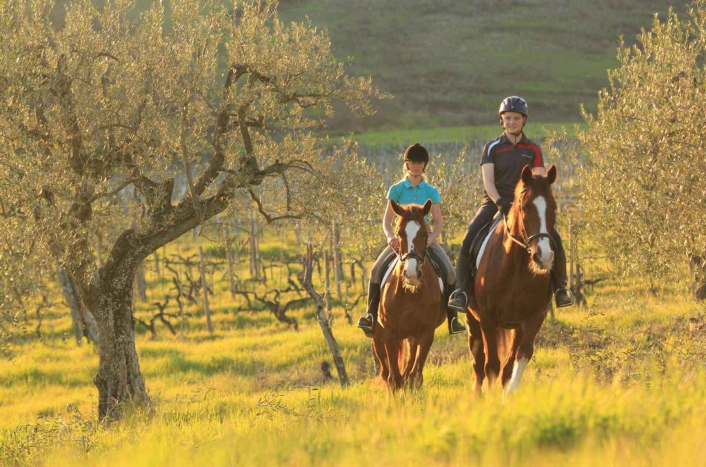 people riding horses in tuscany