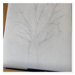 pencil sketch of tree