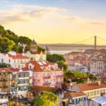 city hills and bridge in lisbon