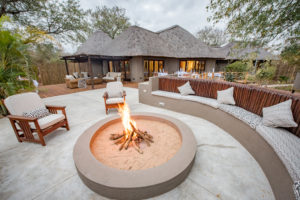 fire pit by a safari lodge south africa