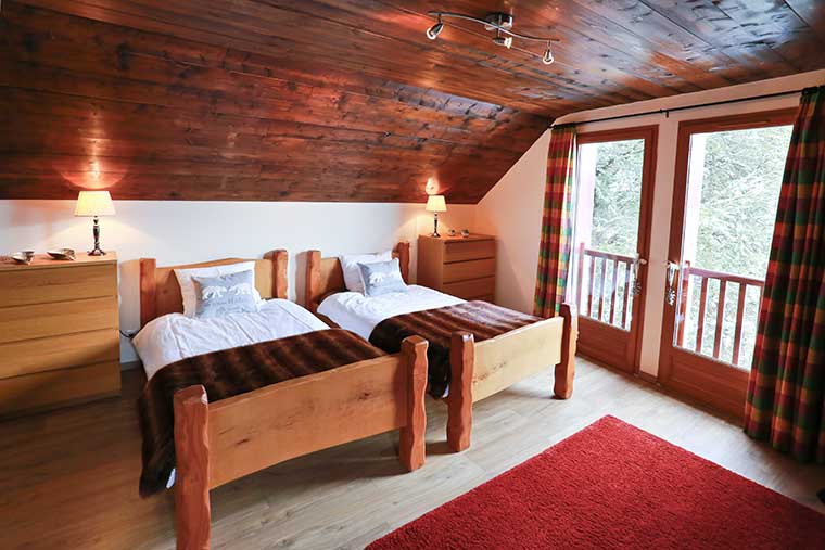 bedroom in ski lodge in the french pyrenees