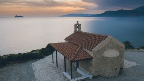 chapel next to the sea in crete