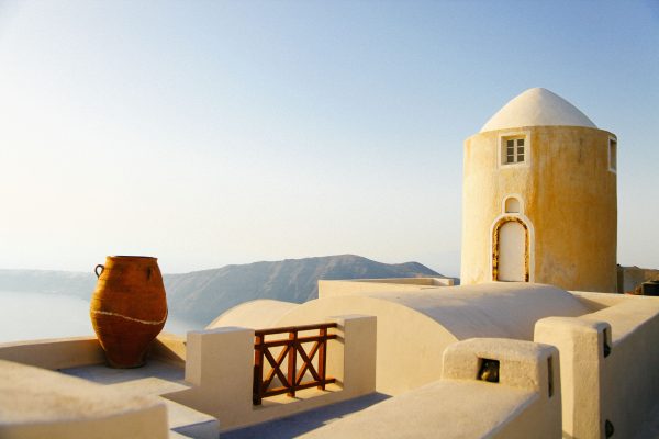 old greek house with a sea view