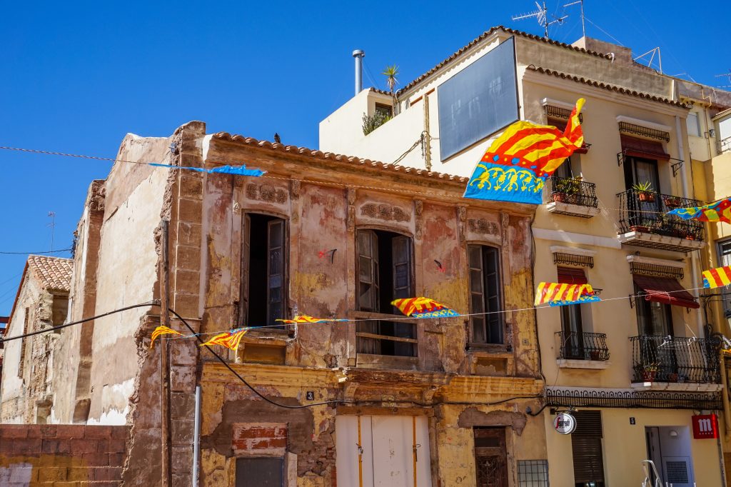 bunting and buildings in valencia