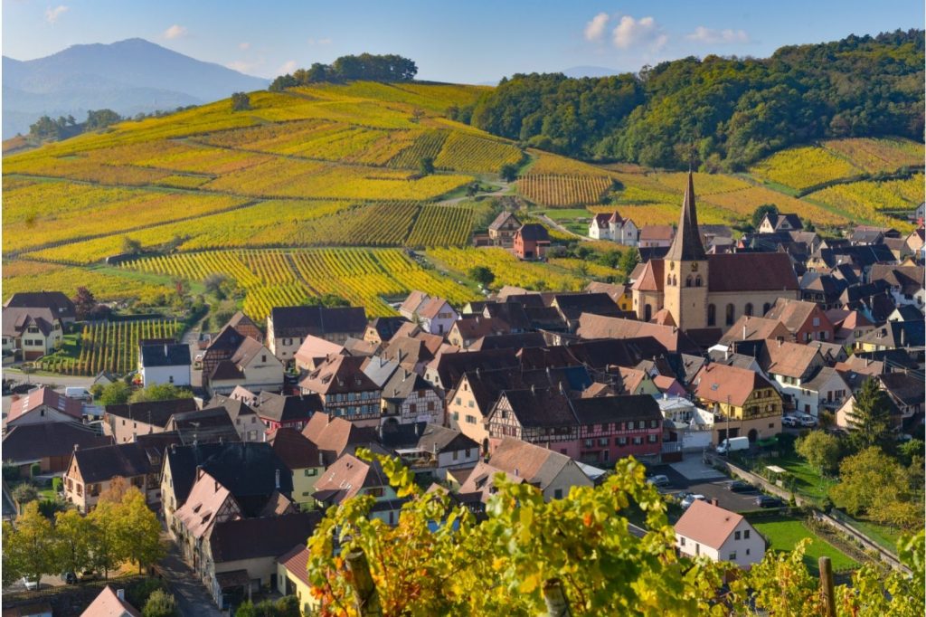 village in a wine region in france