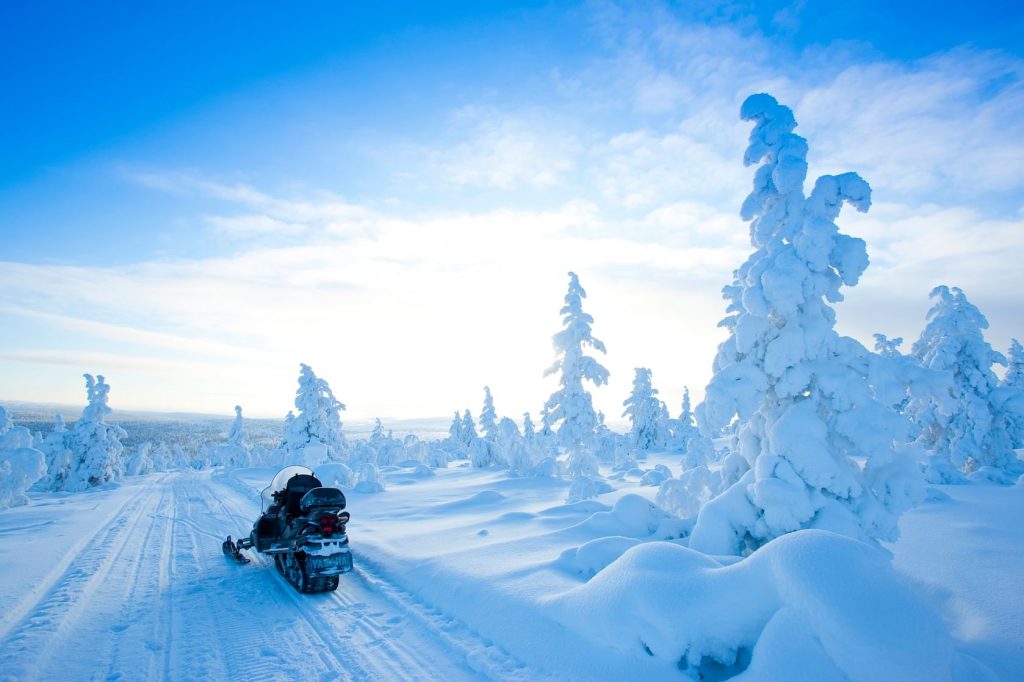 snowmobile in lapland