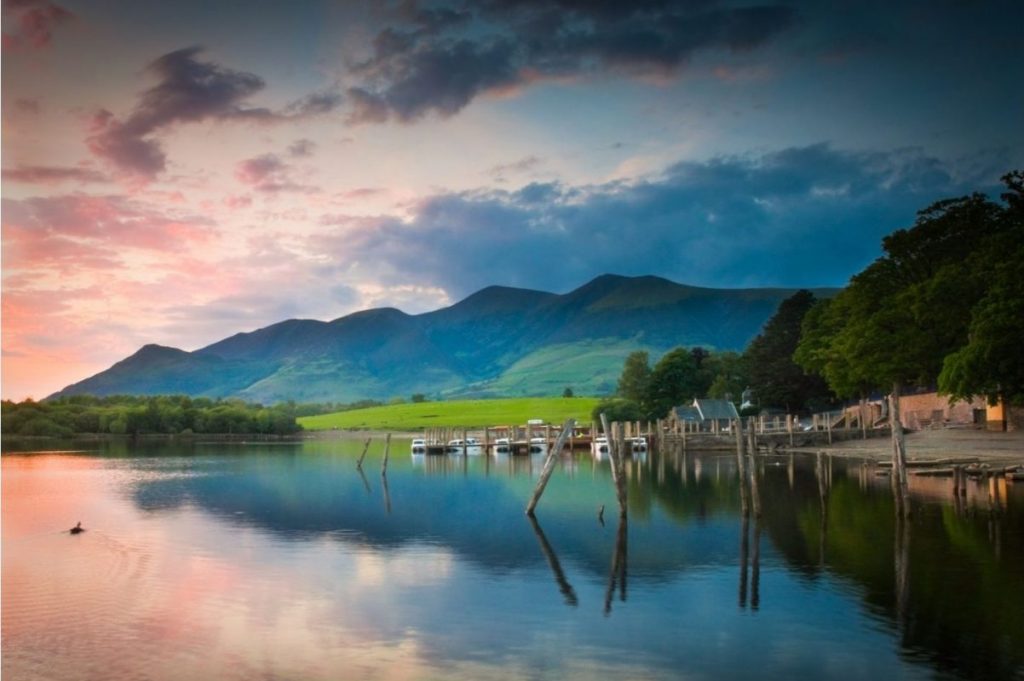 sunset in the lake district