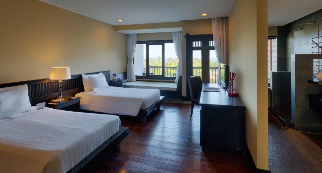 twin room in a resort in vietnam