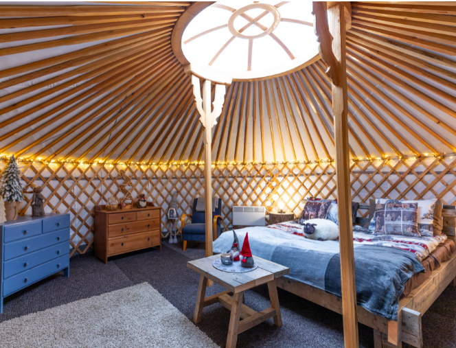 yurt interior in lapland