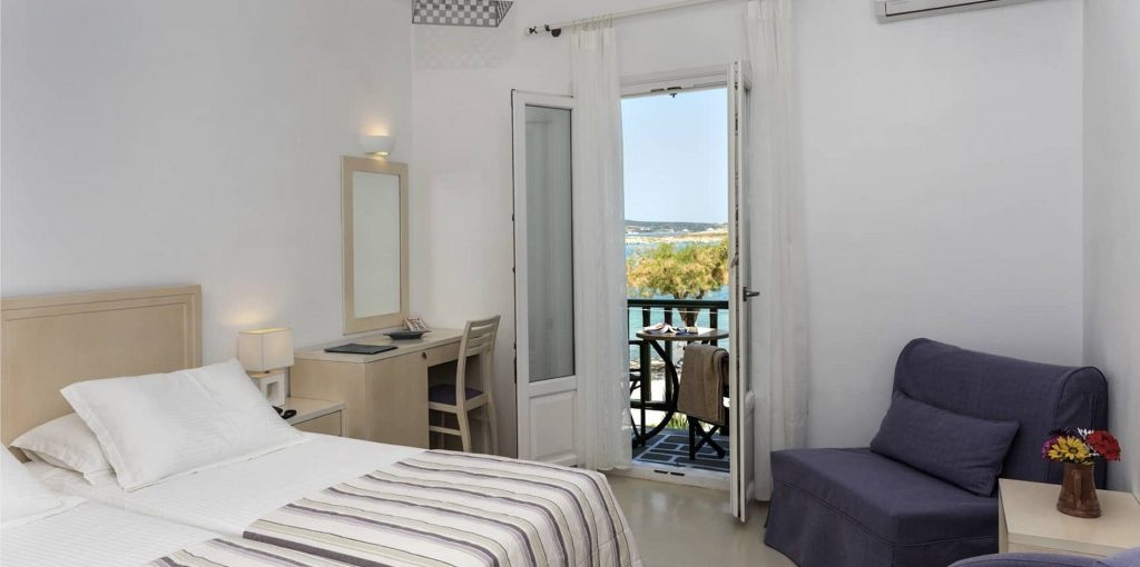 double room in a hotel in paros greece