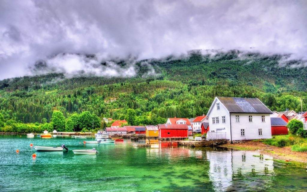 harbour and village in norway