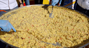 Giant omelette made in France as part of their easter tradition