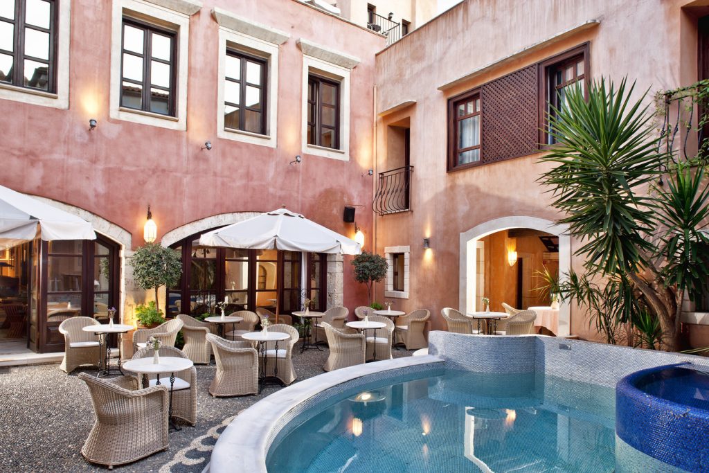 swimming pool in a hotel in crete