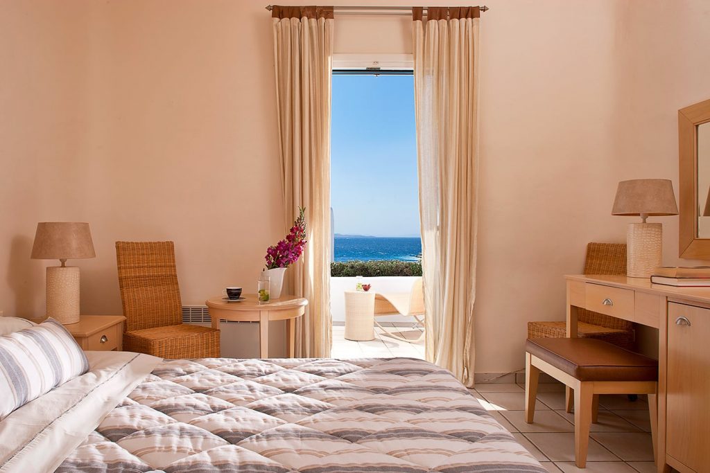 sea view room in a hotel in mykonos