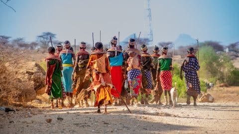 women in traditional tribal dress kenya
