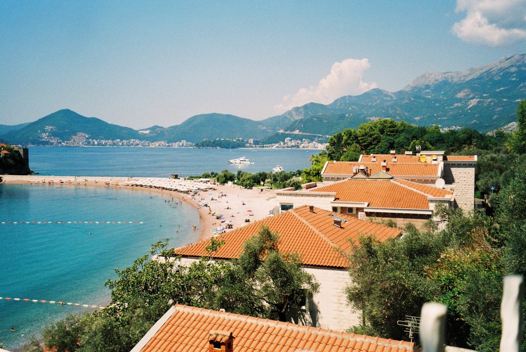 beach and mountains in montenegro