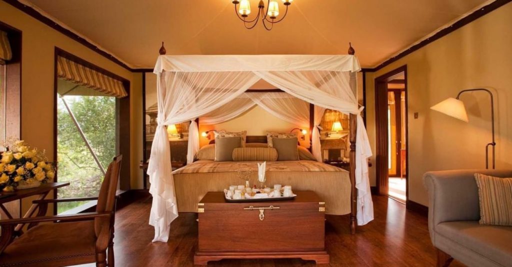double bed in a hotel in kenya