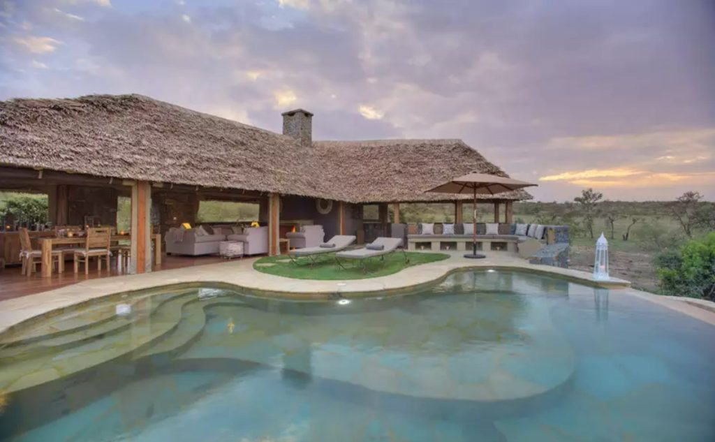 swimming pool at a safari camp in kenya