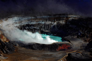 Poas Volcano summit at night
