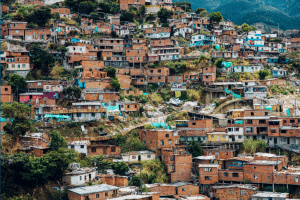 Comuna 8 in Colombia with the house trailing up the side of a hill