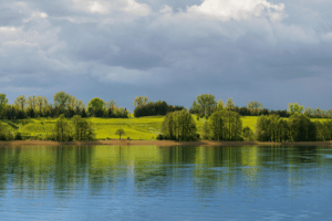 Idyllic lake in the Polish countryside