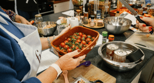 Freshly picked cherry tomatoes in an over dish