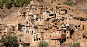 Typical Berber village at Atlas Mountain Range, Morocco