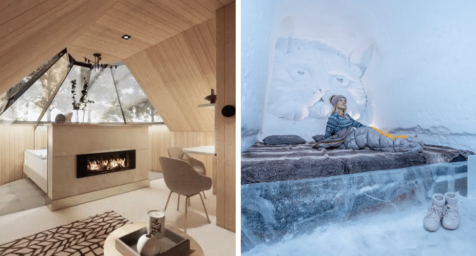 Aurora Cabin (2 nights) & Snow hotel double suite (last night)