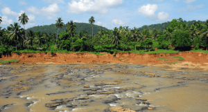 Oya River in Sri Lanka with Gal Oya in the background