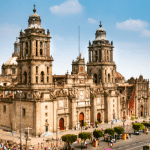 View of the cathedral in Mexico city