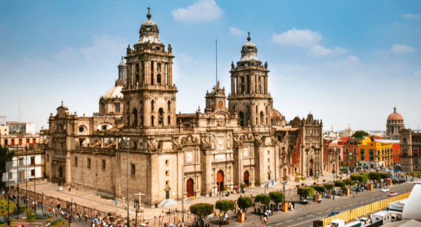 View of the cathedral in Mexico city
