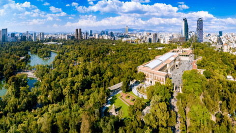 View over the mountains in Mexico city