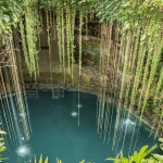 Natural spring in a cave in Yucatan