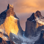 Twin peaks mountain in Chile