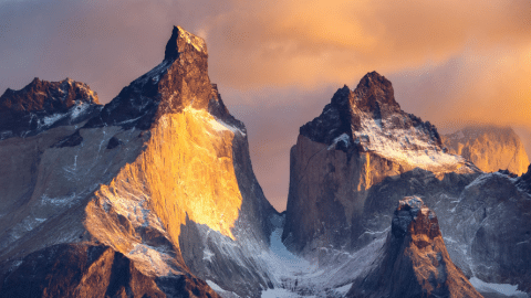 Twin peaks mountain in Chile